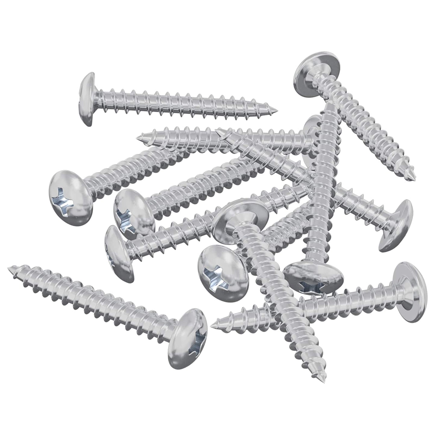 Wood Screws 12 pcs Silver M4 x 28 mm Steel