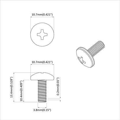 Sleeve Screws 2 pcs Black M4 x 10 mm Steel