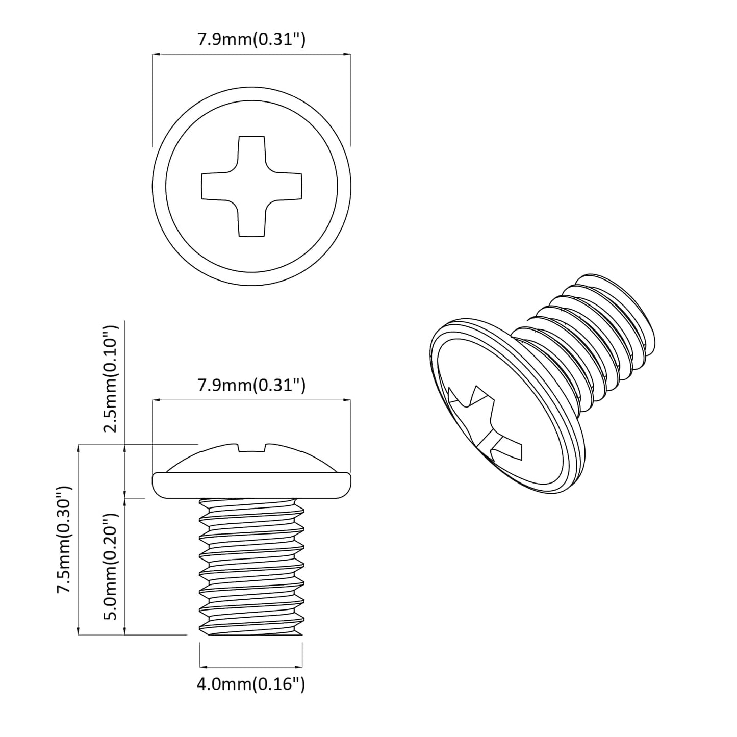 Lock Screws 19149 pcs Silver Iron