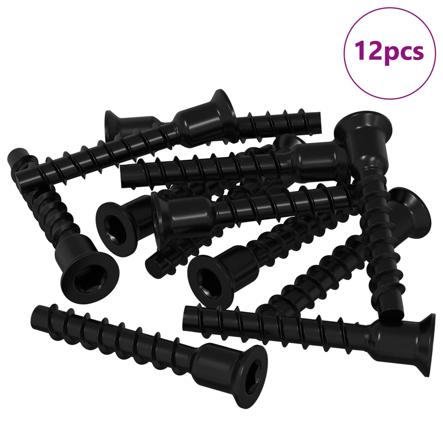 Socket Cap Head Screw 12 pcs Black 7 x 40 mm Iron