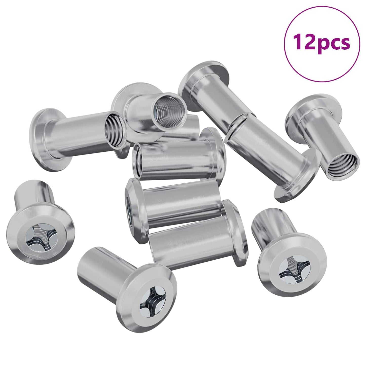 Lock Nut 12 pcs Nickel M6 x 25 mm Steel