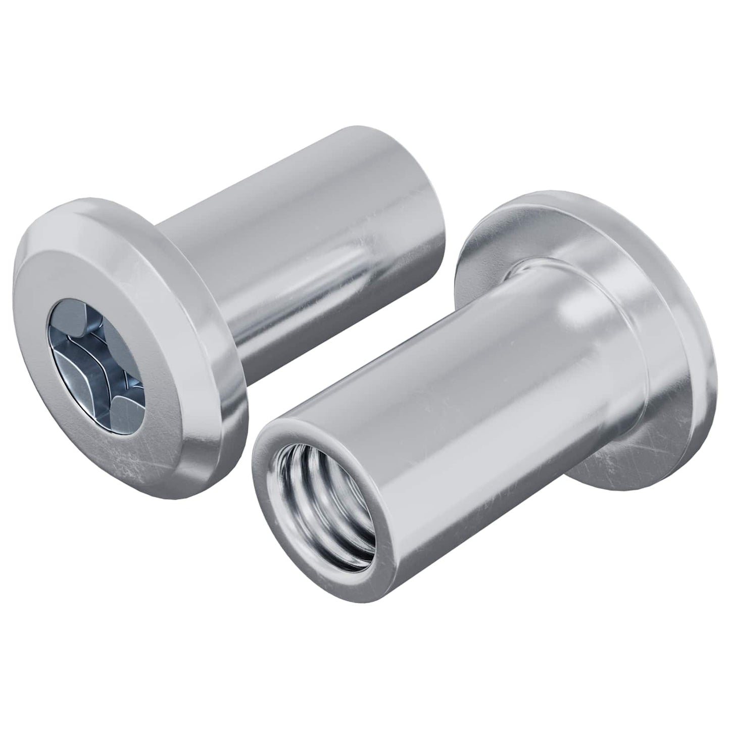 Lock Nut 2 pcs Silver M6 x 15 mm Steel