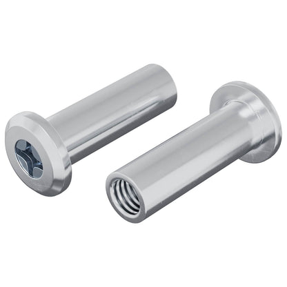 Lock Nut 2 pcs Silver M6 x 25 mm Steel