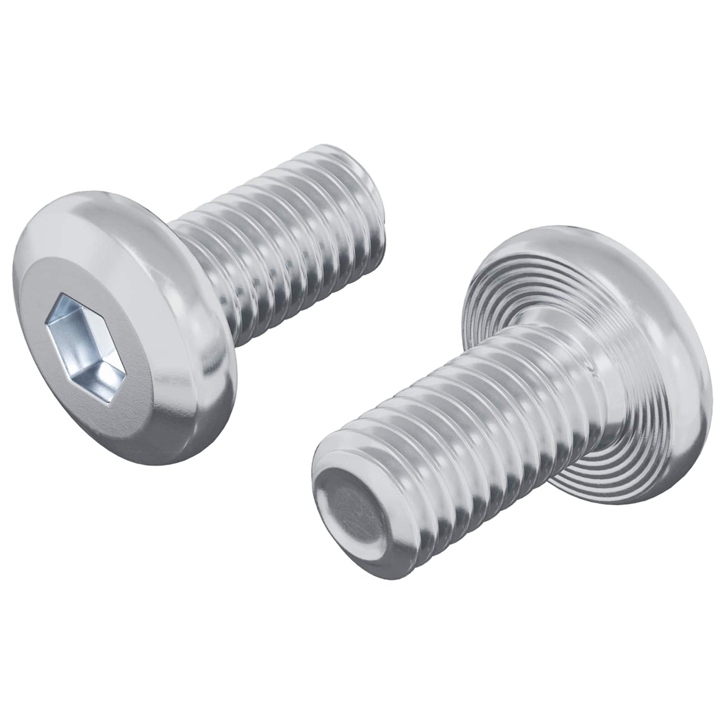 Lock Screw Plain 2 pcs Silver M6 x 12 mm Steel