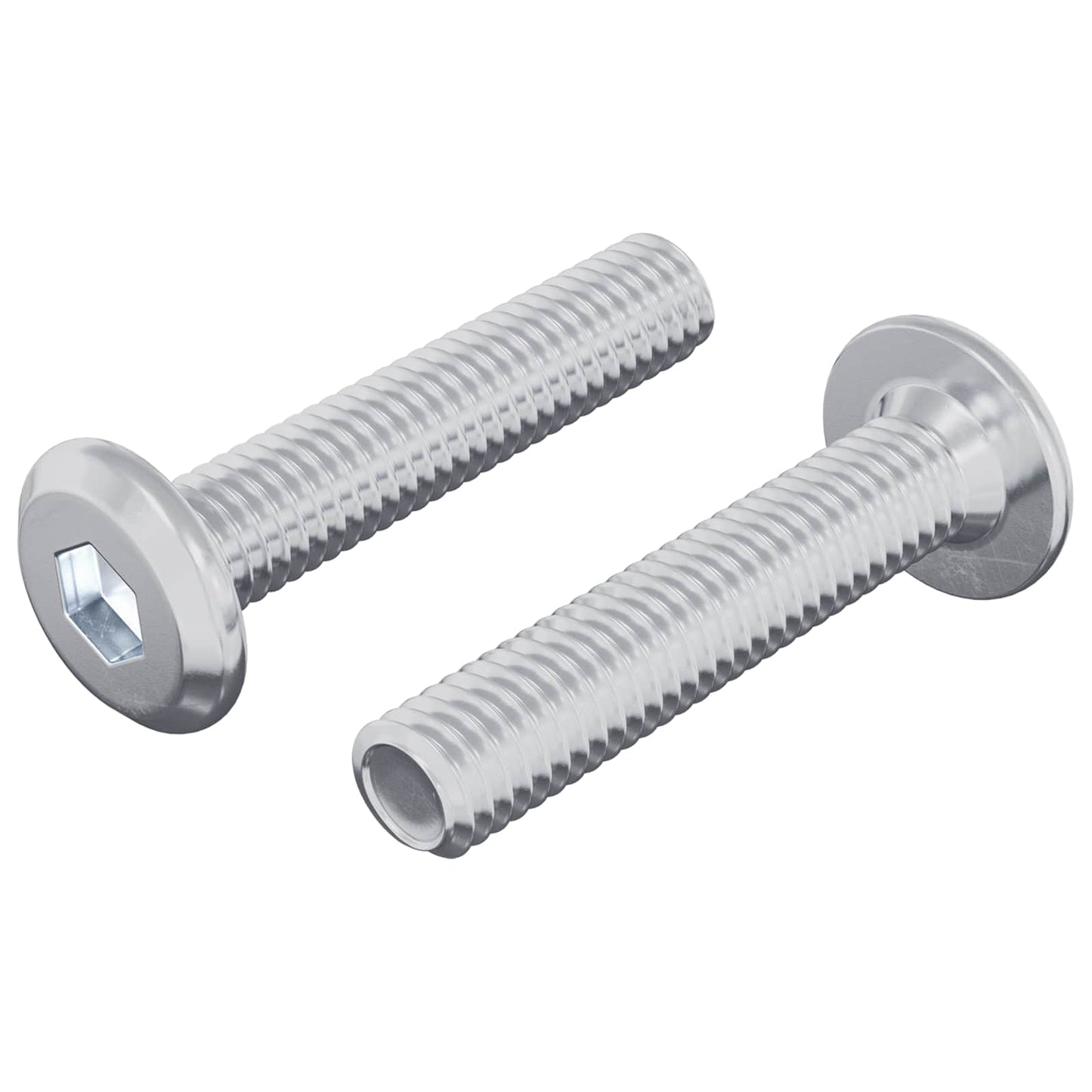 Lock Screw Plain 2 pcs Silver M6 x 30 mm Steel