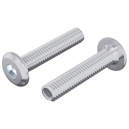 Lock Screw Plain 2 pcs Silver M6 x 30 mm Steel