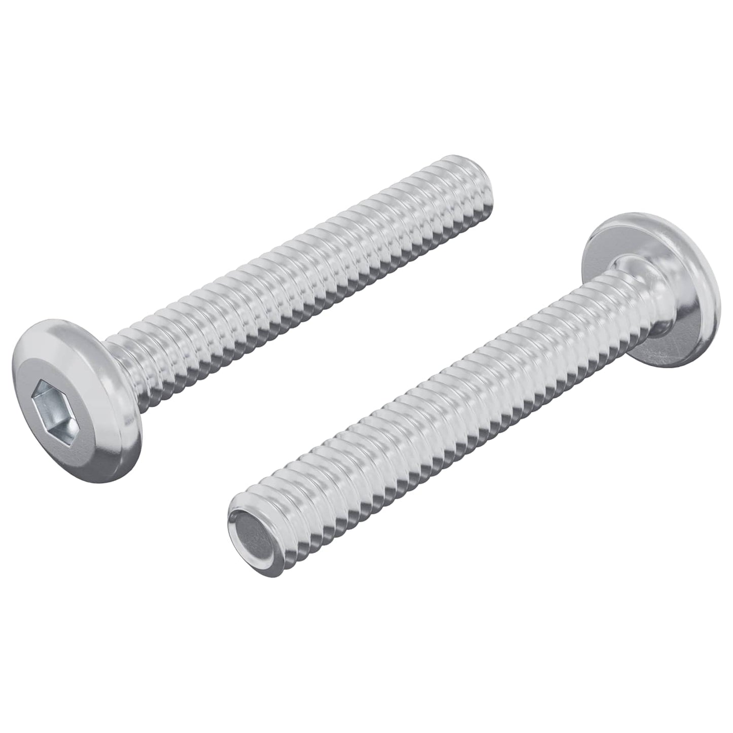 Lock Screw Plain 2 pcs Silver M6 x 35 mm Steel