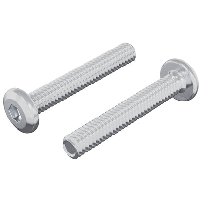 Lock Screw Plain 2 pcs Silver M6 x 35 mm Steel