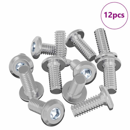 Head Lock Screw 12 pcs Silver M6 x 15 mm Steel