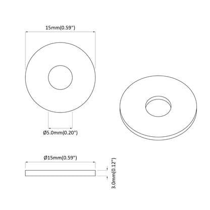 suitable for Flat Washer 36000 pcs Black ∅15 x 3 mm