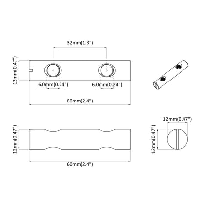 Nut 2 pcs Zinc-coated 60 x 12 mm Iron