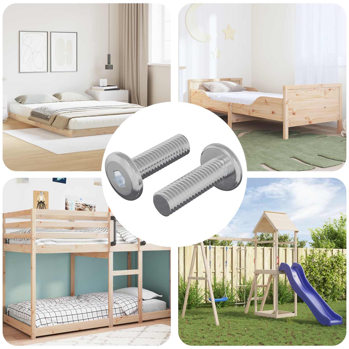 Screw 2 pcs Silver 8 x 25 mm Steel