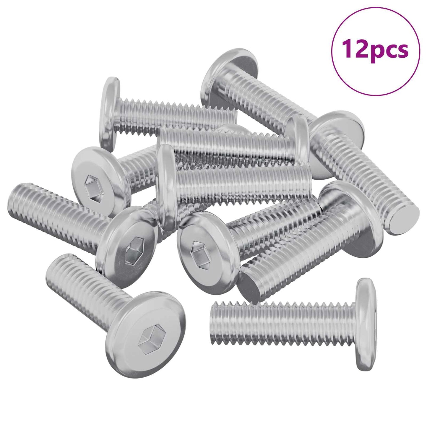 Screw 12 pcs Silver 8 x 25 mm Steel