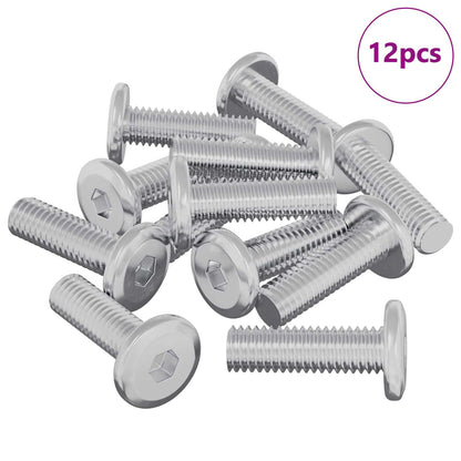 Screw 12 pcs Silver 8 x 25 mm Steel