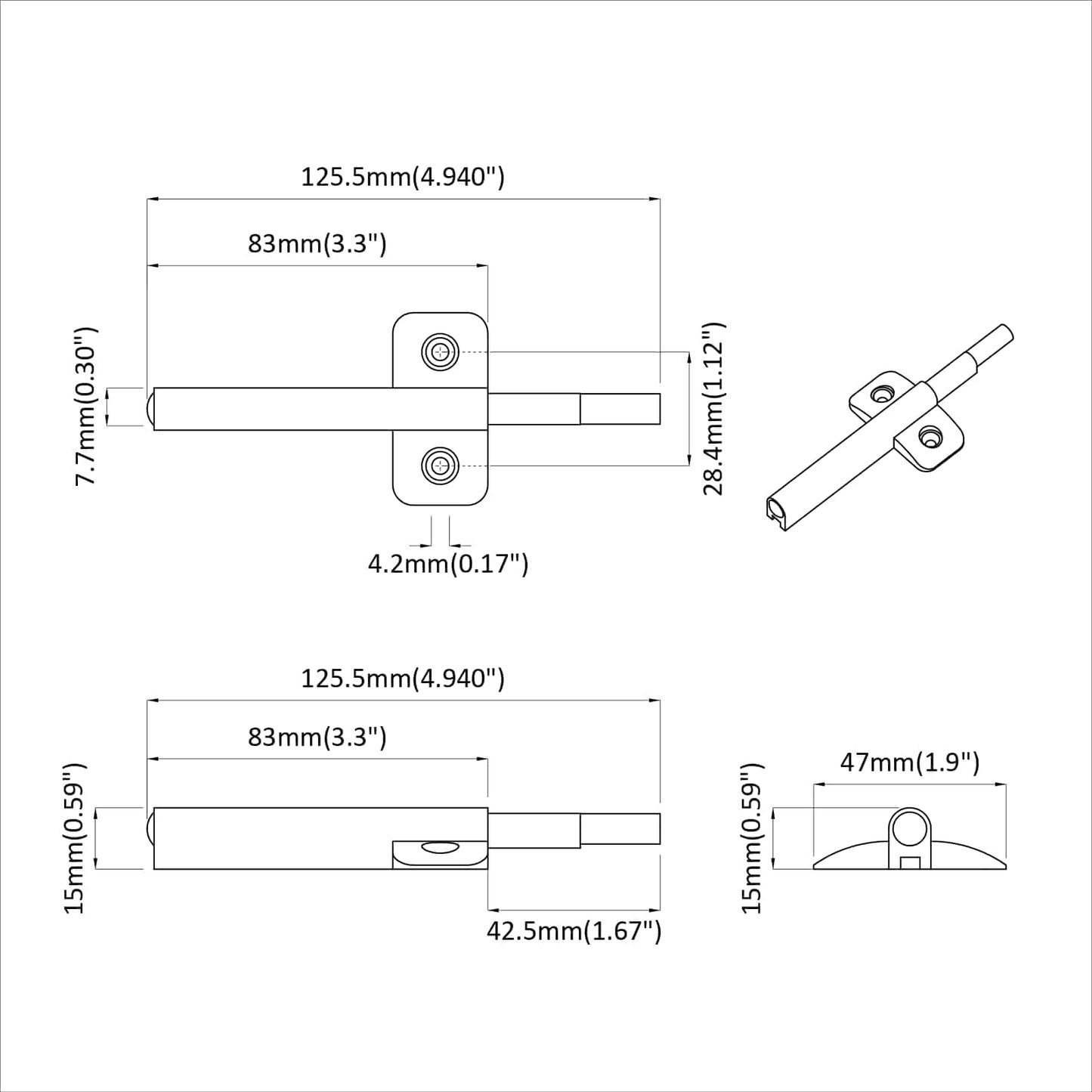 Soft Close Damper 1161 pcs Grey 125 x 47 x 15 mm PP