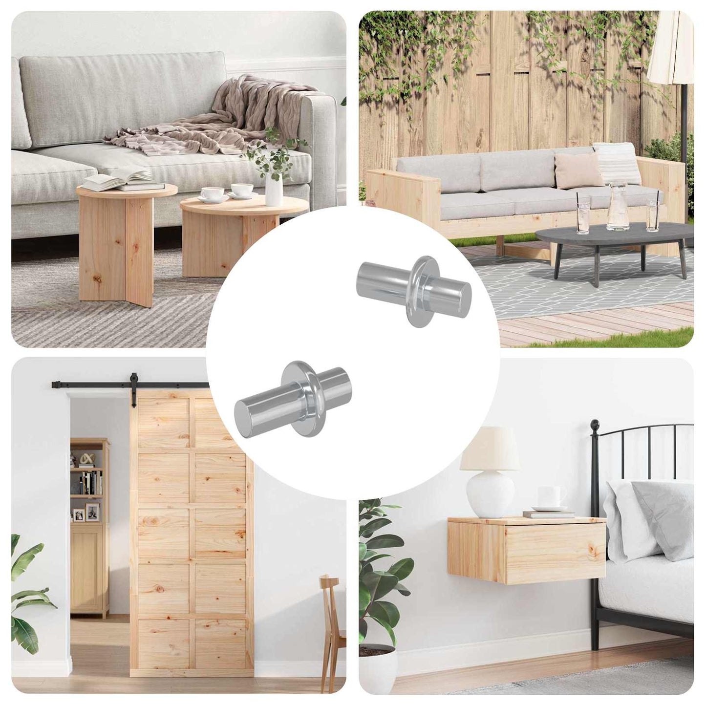 Shelf Peg 2 pcs Silver 8.6 x 8.6 x 14.6 mm Steel