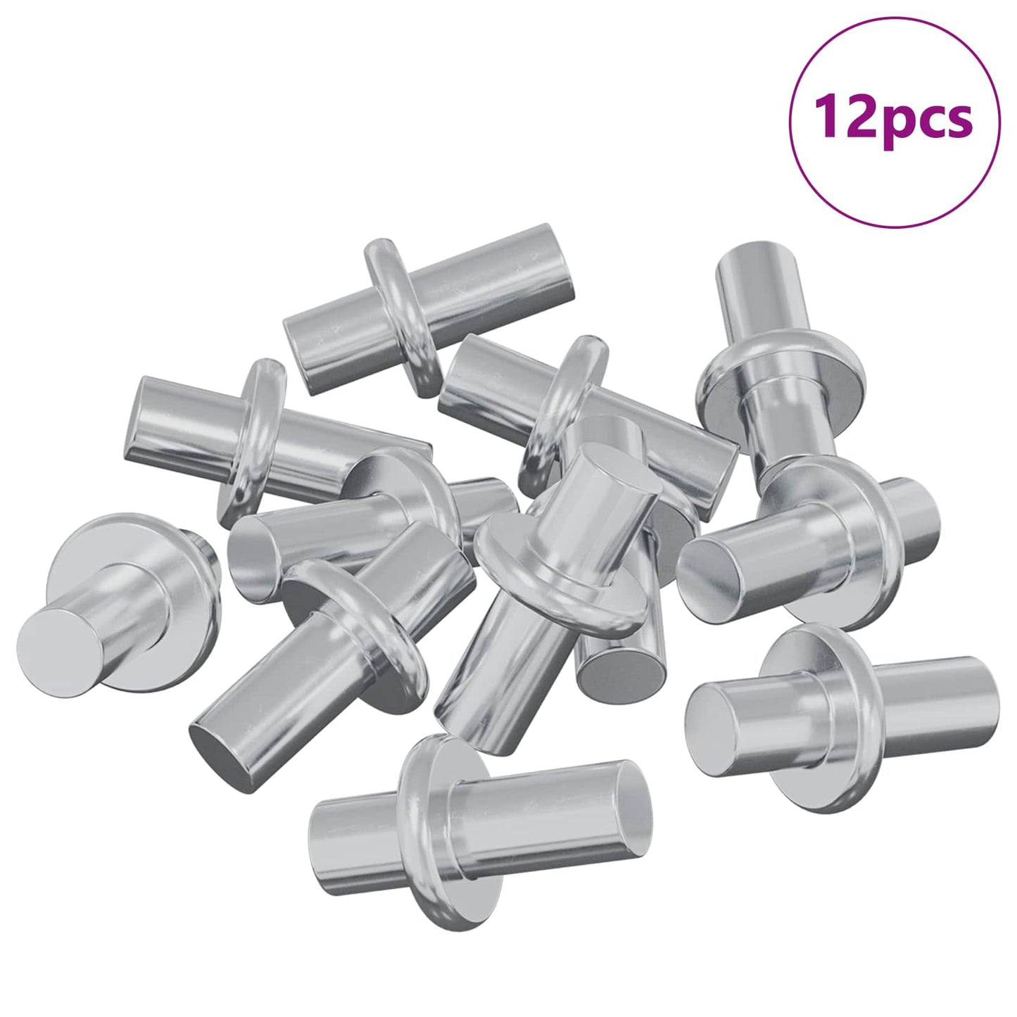 Shelf Peg 12 pcs Silver 8.6 x 8.6 x 14.6 mm Steel