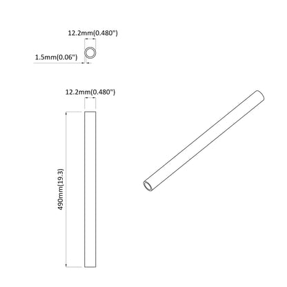 PVC Pipe 12 pcs White 12.2 x 1.8 x 500 mm PP and PE