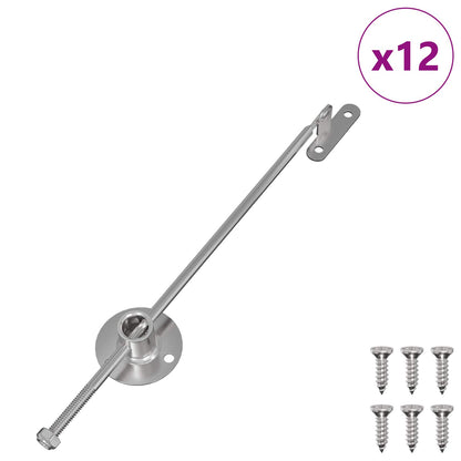 Pull Rod Hinge 12 pcs Silver 190 mm Metal