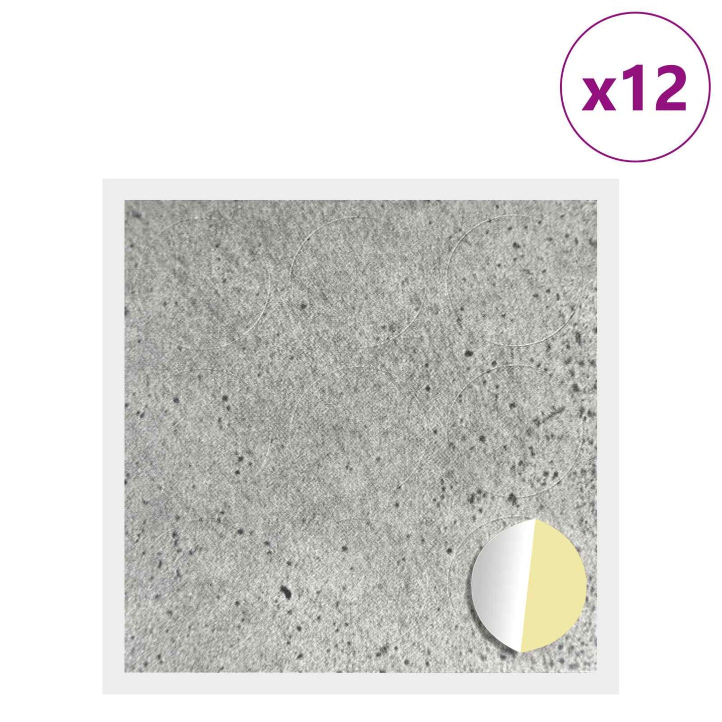 Self-adhesive Screw Cover 12 pcs Concrete Grey Ø 20 x 0.5 mm