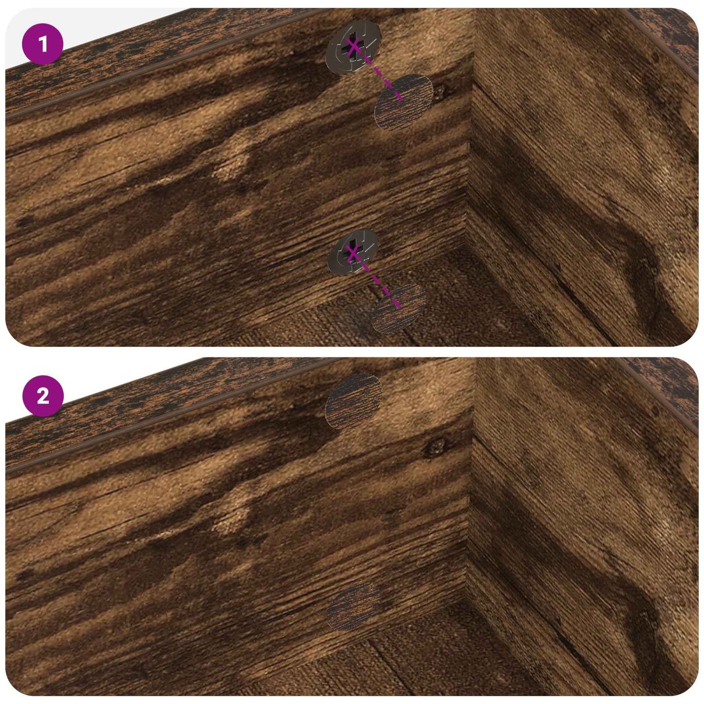 Self-adhesive Screw Cover 2 pcs Smoked Oak Ø 20 x 0.5 mm