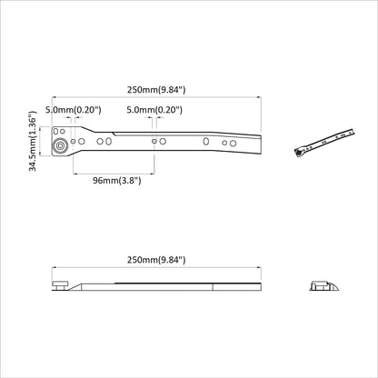 Drawer Slide 12 pcs White 250 mm Steel