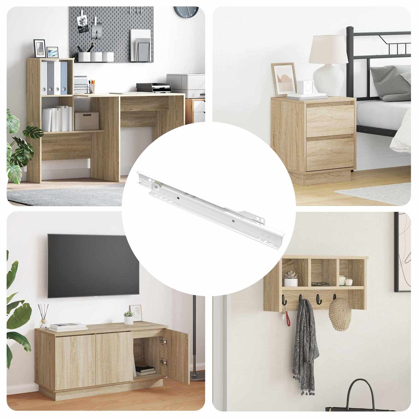 Drawer Slide 87 pcs White Steel