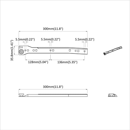 Drawer Slide 73 pcs White Steel