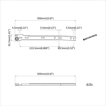 Drawer Slide 12 pcs White 350 mm Steel