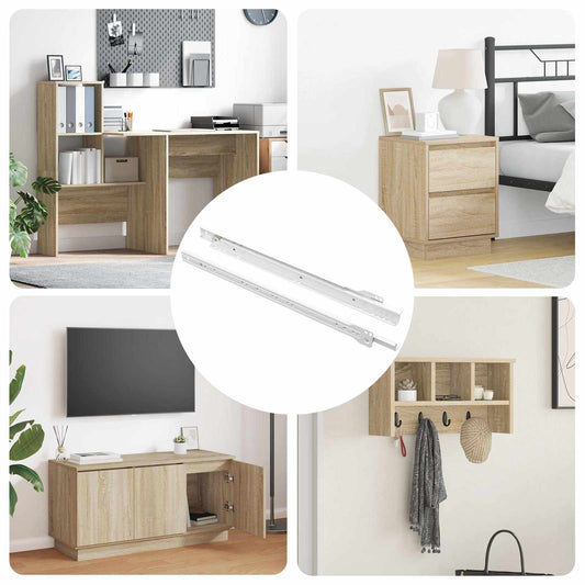 Drawer Slide 2 pcs White 400 mm Steel