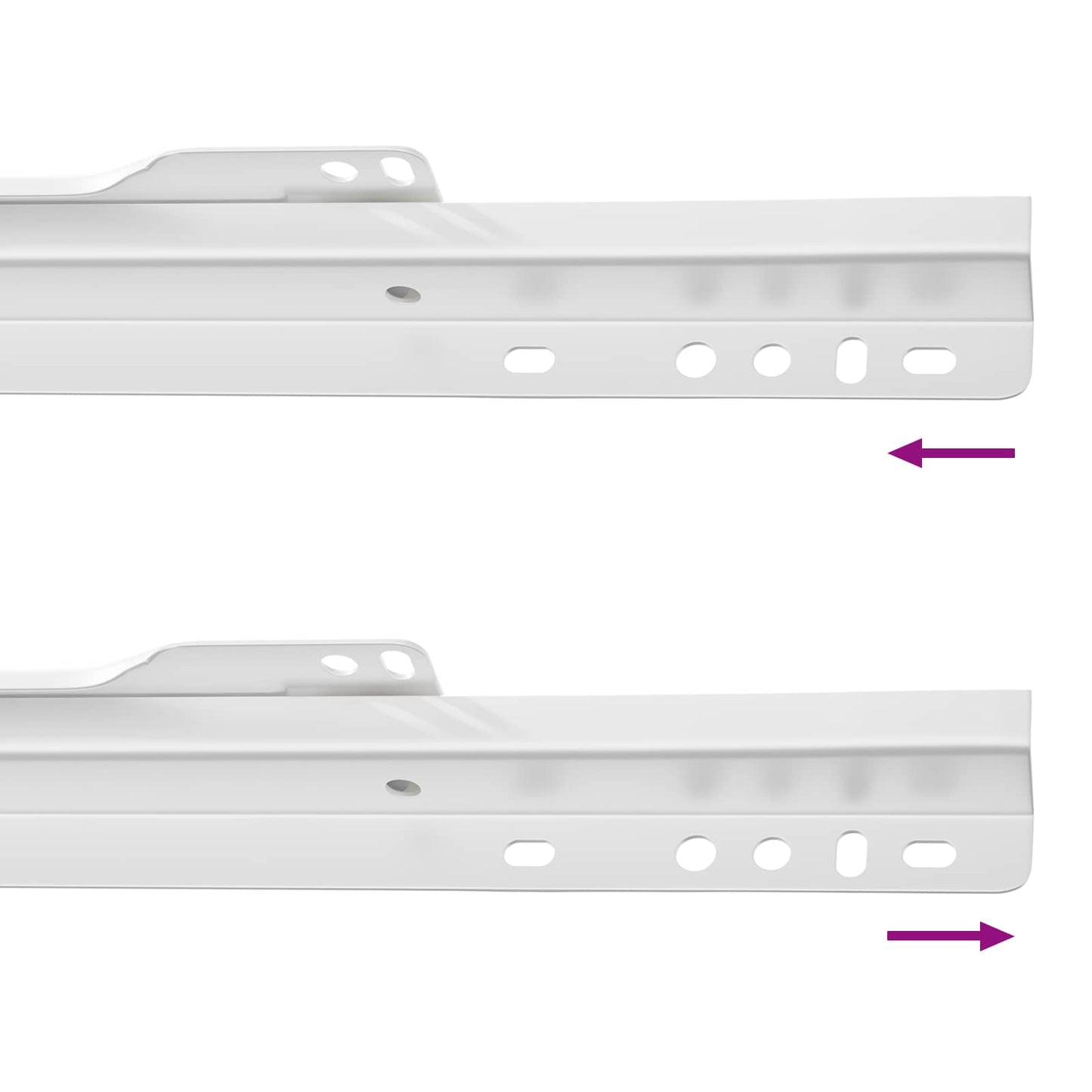 Drawer Slide 2 pcs White 400 mm Steel