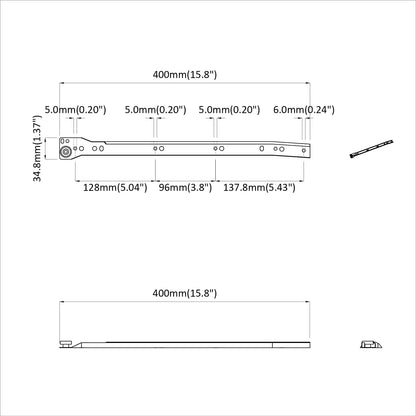 Drawer Slide 12 pcs White 400 mm Steel