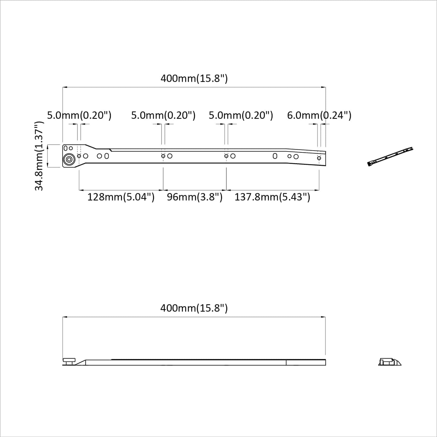 Drawer Slide 55 pcs White Steel