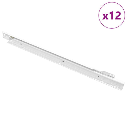 Drawer Slide 12 pcs White 450 mm Steel