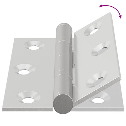 Hinge 2 pcs Silver 50 x 38 x 1.3 mm Steel