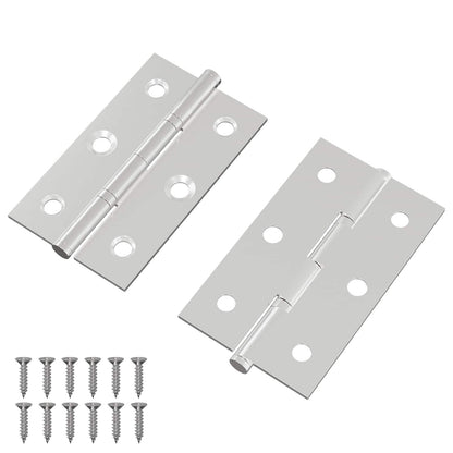 Hinge Plain 2 pcs Silver 58 x 35 x 1 mm Steel