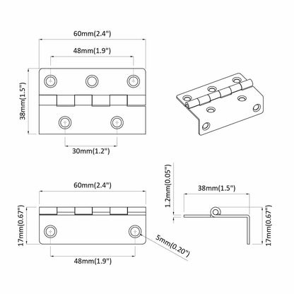 Hinge 537 pcs Black 38 x 17 x 60 mm Iron