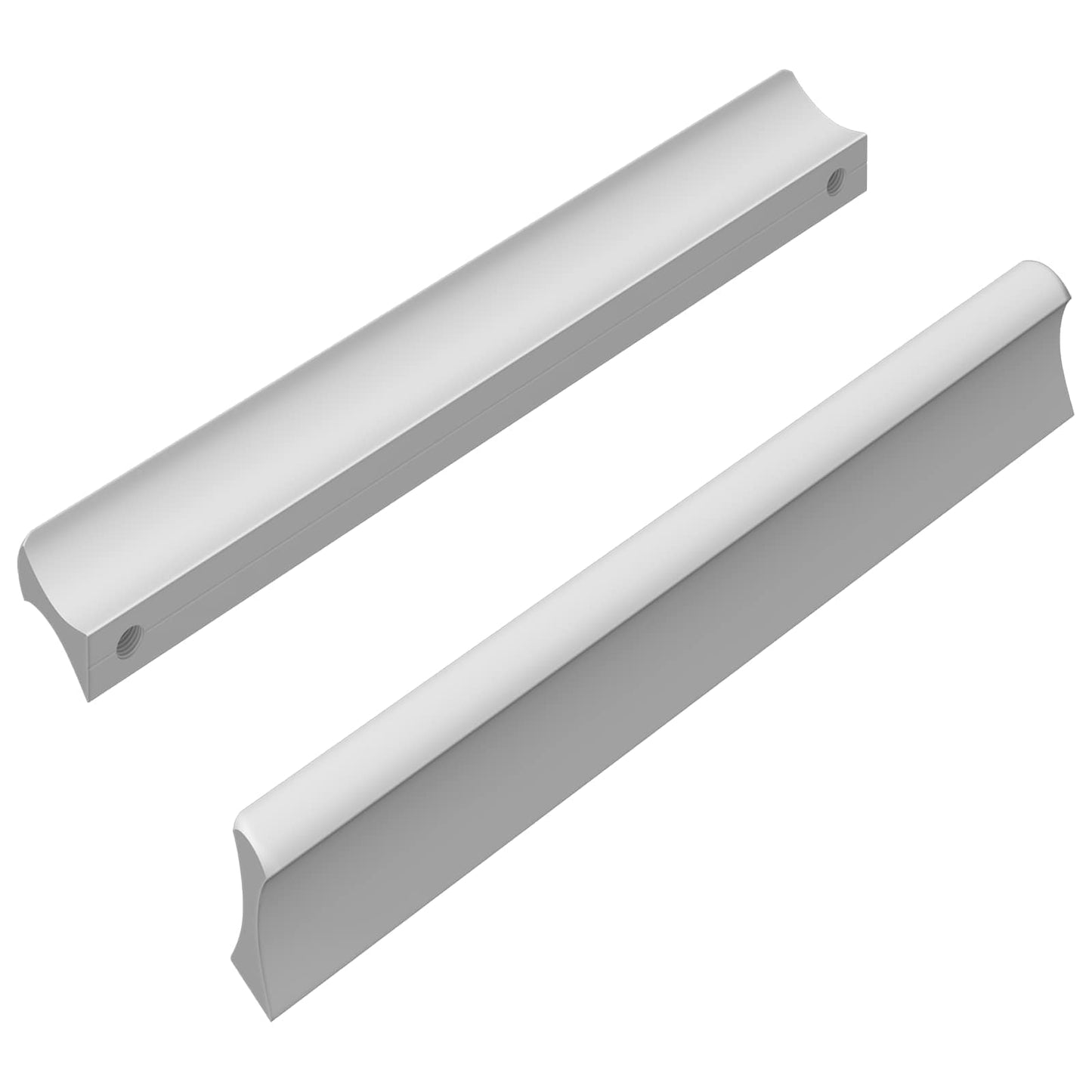 Handle Plain 2 pcs Silver 105.7 x 7.4 x 15.5 mm Aluminium