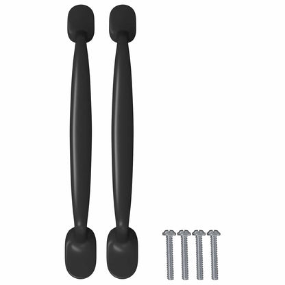 Furniture Handle 2 pcs Black 130 x 19.4 x 22.3 mm Aluminium