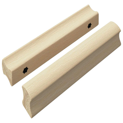 Straight Handle 2 pcs Natural Wood Color 130 x 25 x 30 mm