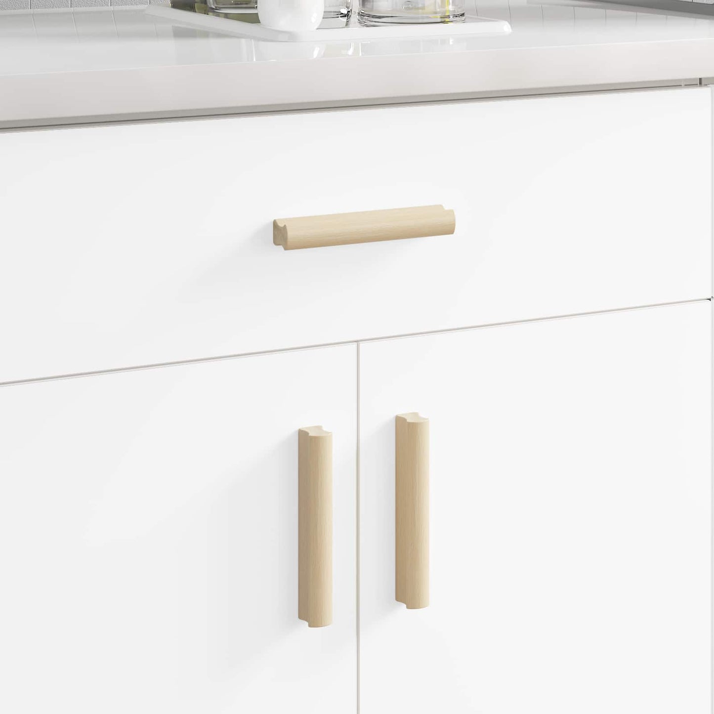 Straight Handle 587 pcs Natural Wood Color 130 x 25 x 30 mm