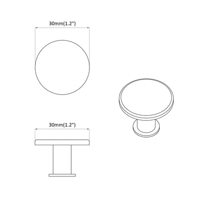 Handle 2 pcs Black Ø30 mm Aluminium