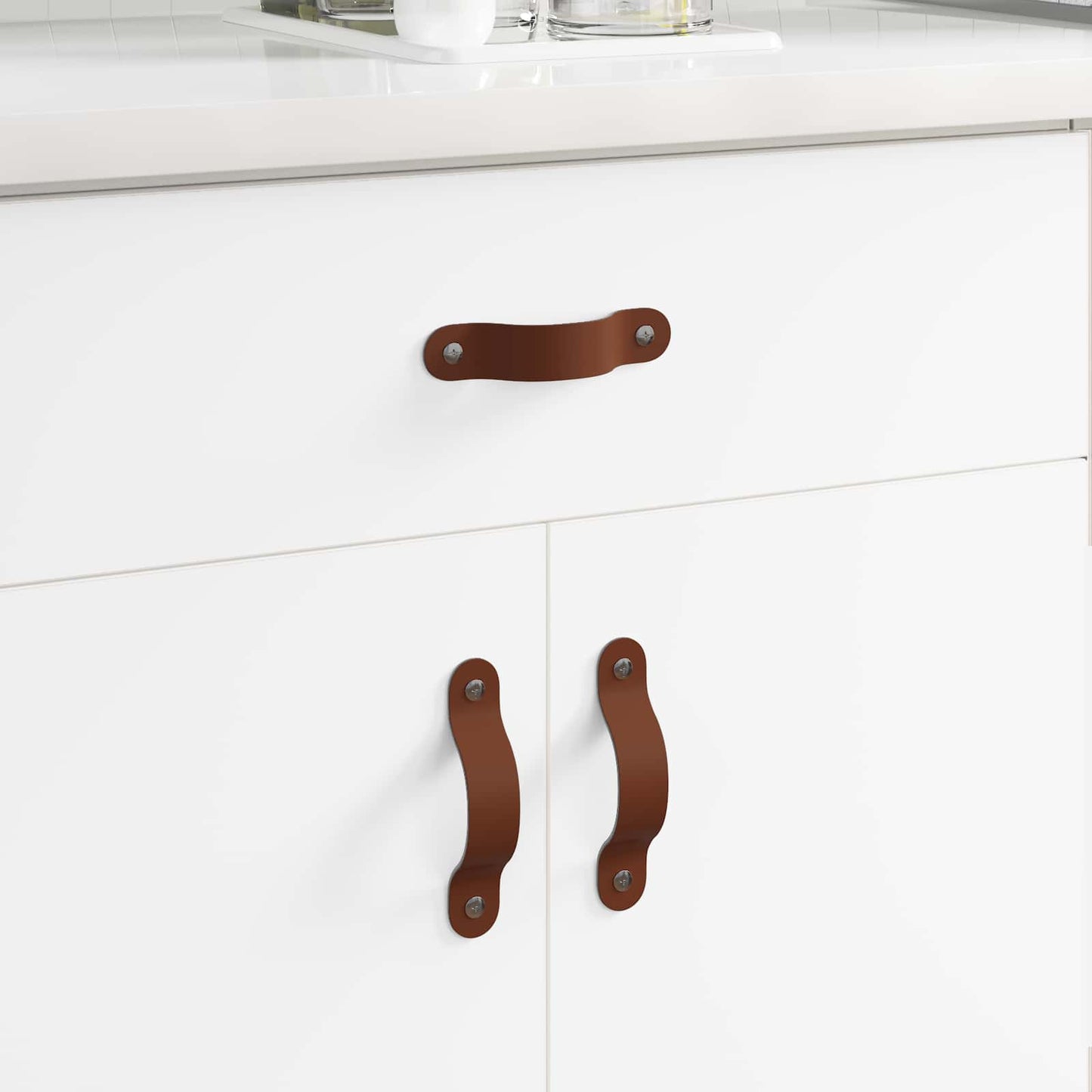 Cabinet Handles 12 pcs Brown 140 x 25 x 2.3 mm PU