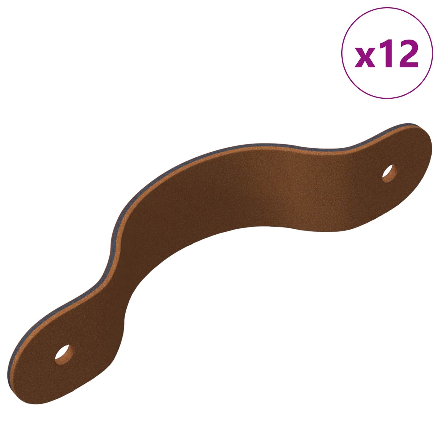 Cabinet Handles 12 pcs Brown 140 x 25 x 2.3 mm PU