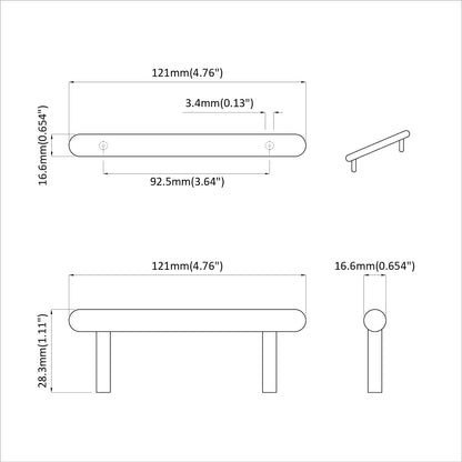 Cabinet Handle 12 pcs Black 121 x 16.6 x 28.3 mm Iron