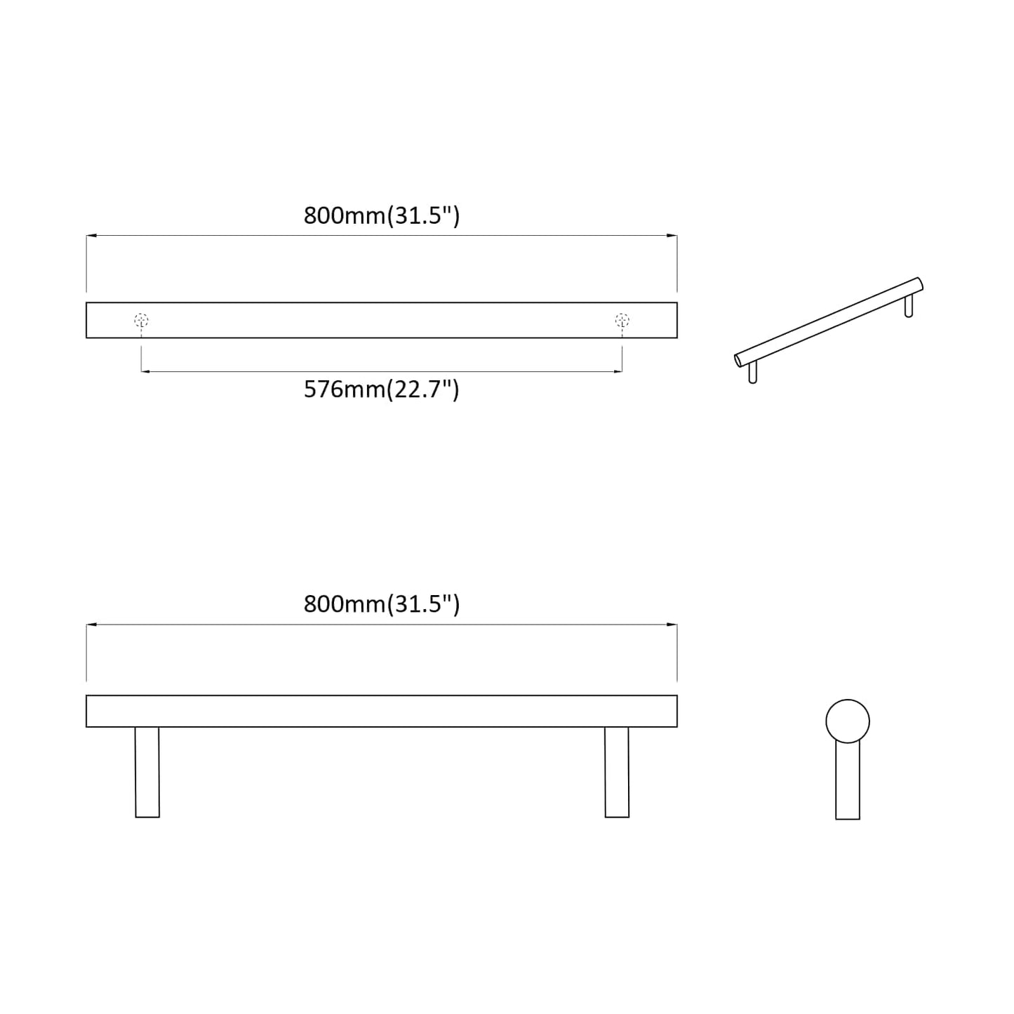 Cabinet Handle 12 pcs Silver 800 mm Stainless Steel