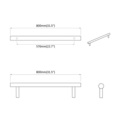 Cabinet Handle 12 pcs Silver 800 mm Stainless Steel