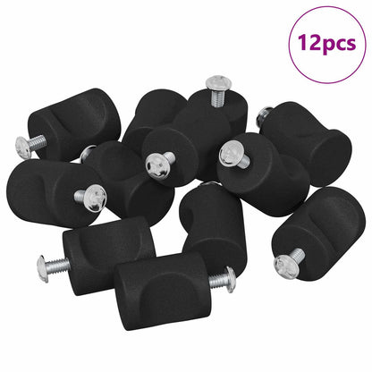 Cabinet Knob 12 pcs Black 18 x 23 mm Iron