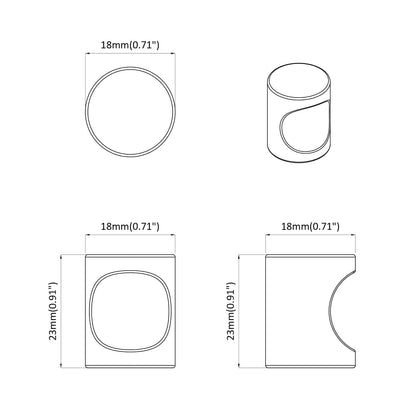 Cabinet Knob 12 pcs Black 18 x 23 mm Iron