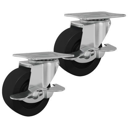 Caster 2 pcs Black and silver 50.7 x 50.7 x 24.4 mm